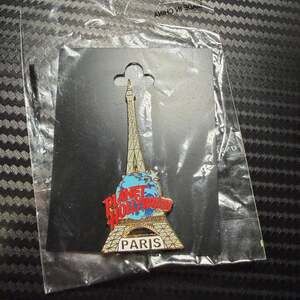 Vintage Paris Eiffel Tower Dangle Enamel Pin Blue Souvenir